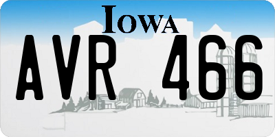IA license plate AVR466