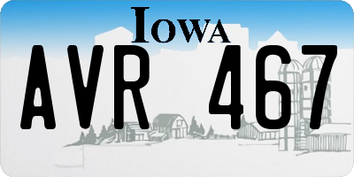 IA license plate AVR467