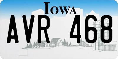 IA license plate AVR468