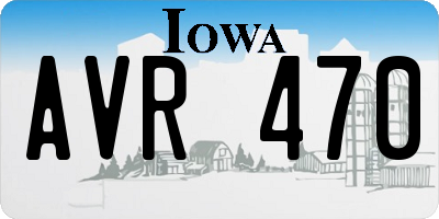IA license plate AVR470