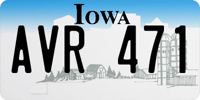 IA license plate AVR471