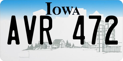 IA license plate AVR472