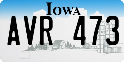 IA license plate AVR473