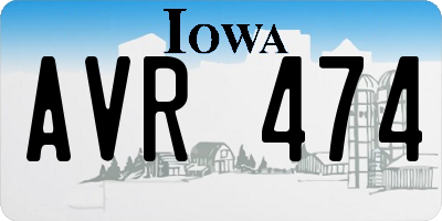 IA license plate AVR474