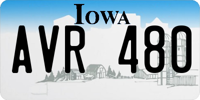 IA license plate AVR480
