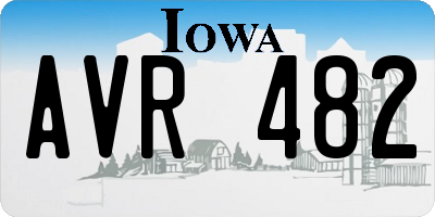 IA license plate AVR482