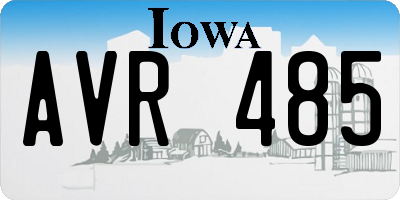 IA license plate AVR485