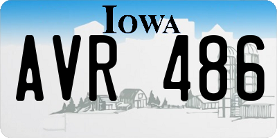 IA license plate AVR486