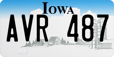 IA license plate AVR487