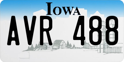IA license plate AVR488