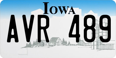 IA license plate AVR489