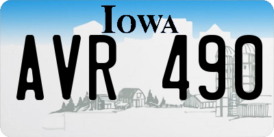 IA license plate AVR490