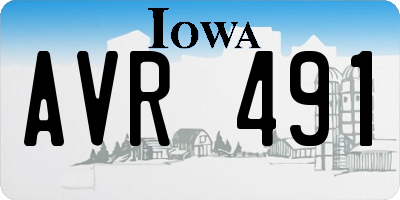 IA license plate AVR491