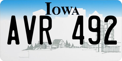 IA license plate AVR492