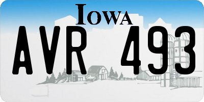 IA license plate AVR493