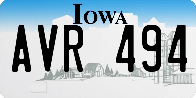 IA license plate AVR494