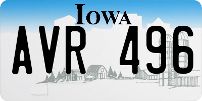 IA license plate AVR496