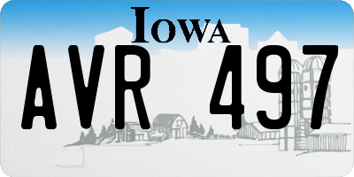 IA license plate AVR497