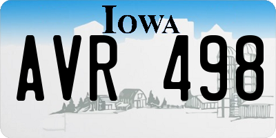 IA license plate AVR498