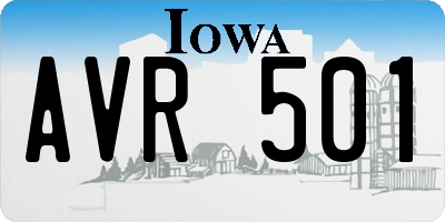 IA license plate AVR501