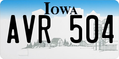 IA license plate AVR504