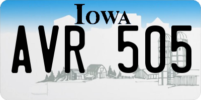 IA license plate AVR505
