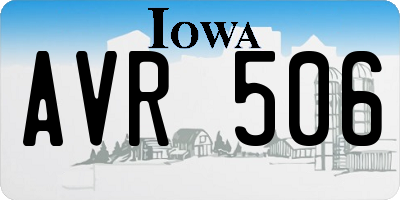 IA license plate AVR506