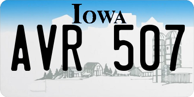 IA license plate AVR507