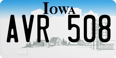 IA license plate AVR508