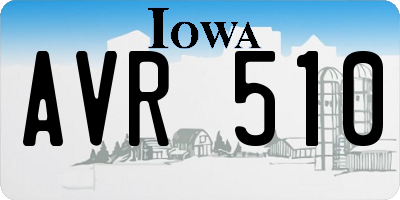 IA license plate AVR510