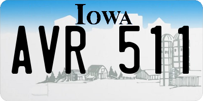 IA license plate AVR511