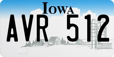 IA license plate AVR512