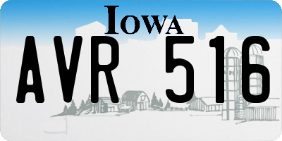 IA license plate AVR516