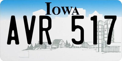 IA license plate AVR517