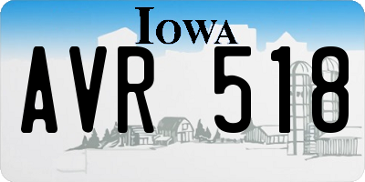 IA license plate AVR518
