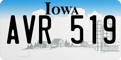 IA license plate AVR519