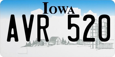 IA license plate AVR520
