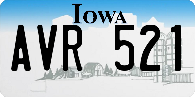 IA license plate AVR521