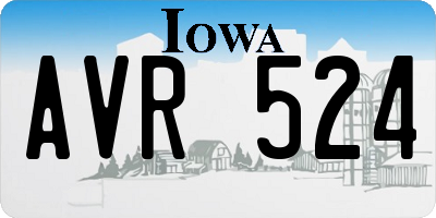 IA license plate AVR524