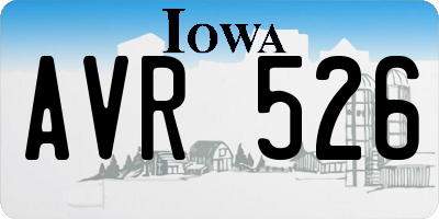 IA license plate AVR526