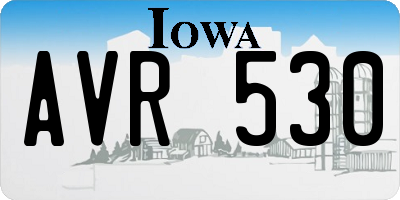 IA license plate AVR530