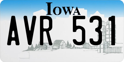 IA license plate AVR531