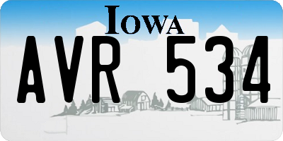 IA license plate AVR534