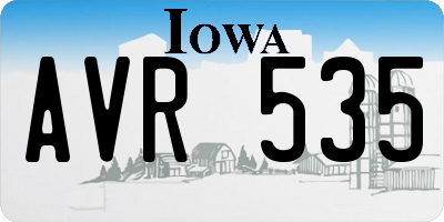 IA license plate AVR535