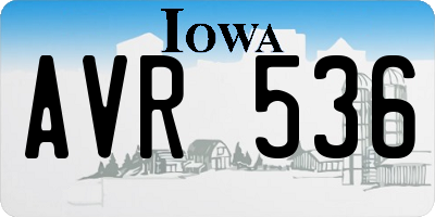 IA license plate AVR536