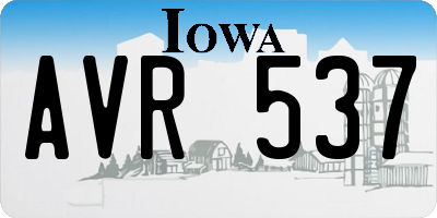 IA license plate AVR537