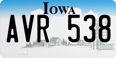 IA license plate AVR538