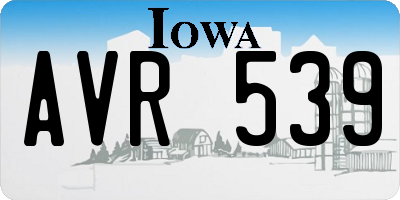 IA license plate AVR539
