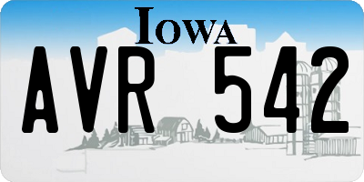 IA license plate AVR542