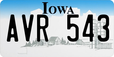 IA license plate AVR543